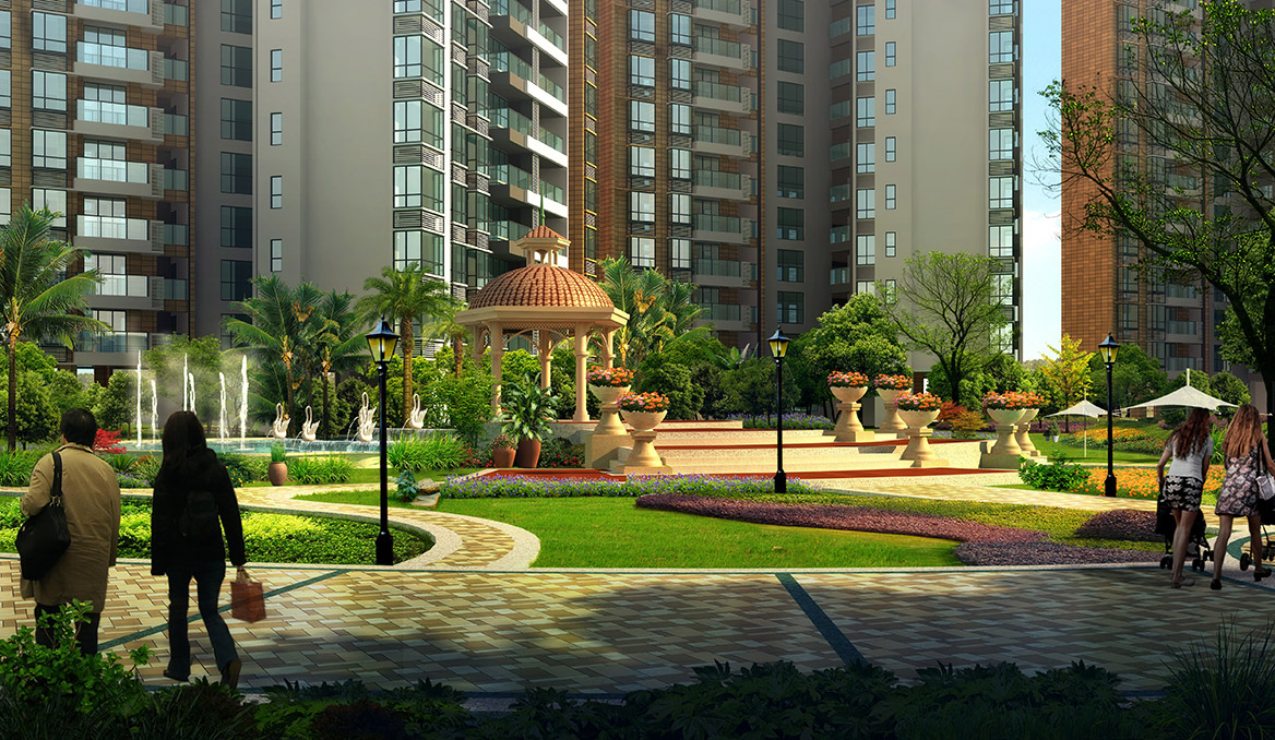 東莞萬科香樹麗舍小區(qū)景觀設計中心節(jié)點效果