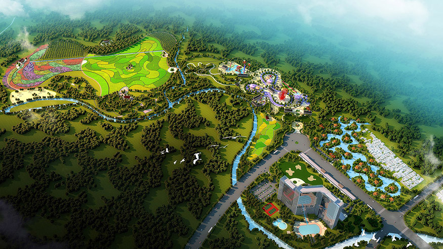 碧森旅游度假中心規(guī)劃設(shè)計(jì)總體鳥(niǎo)瞰圖
